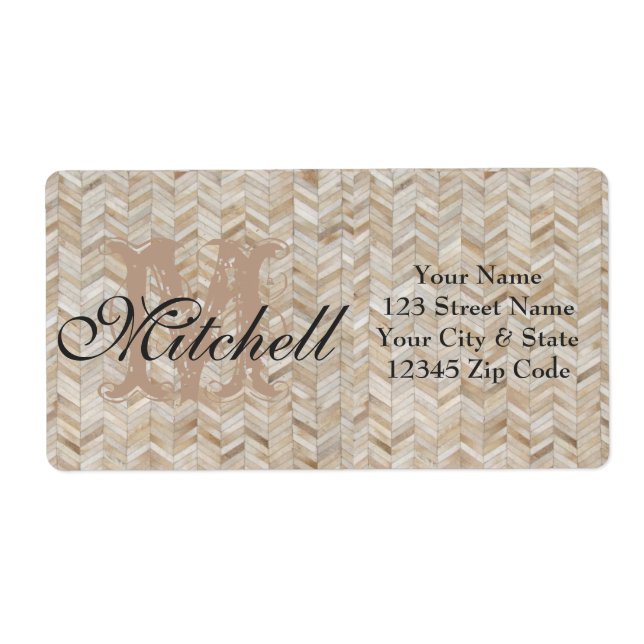 Personalised cowhide Shipping address labels (Front)