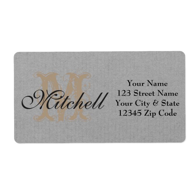 Personalised craft paper shipping address labels (Front)