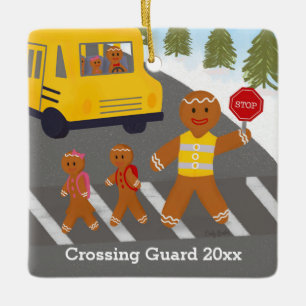 Personalised Crossing Guard Bus Driver Christmas Ceramic Ornament