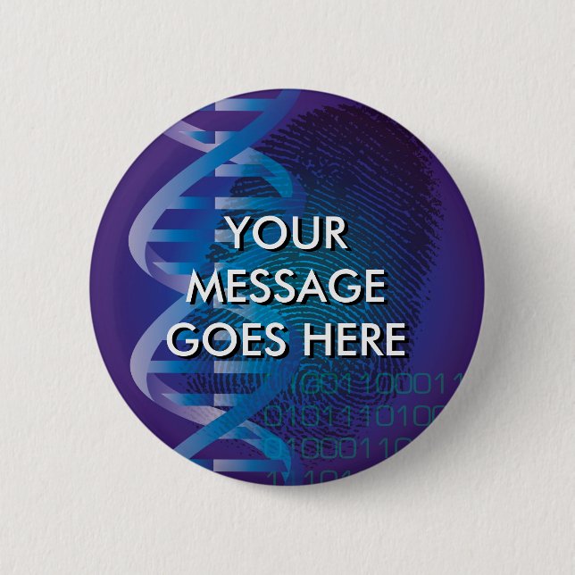 Personalised CSI DNA Fingerprint Button (Front)