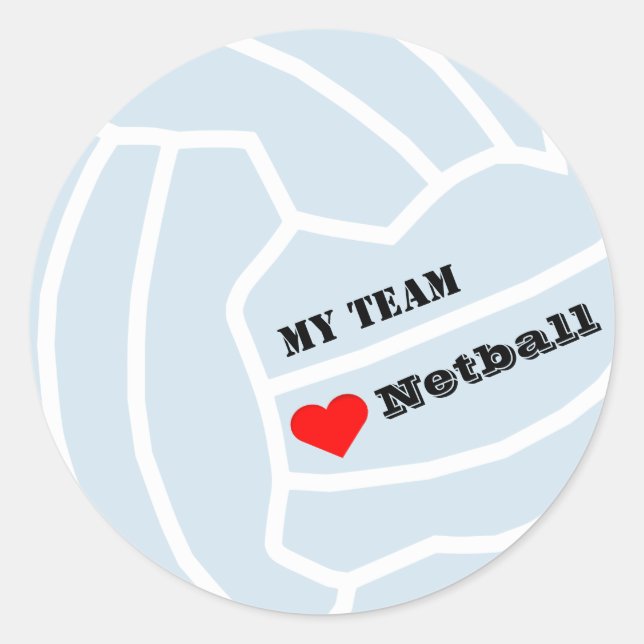 Personalised Custom Colour Netball Team Classic Round Sticker (Front)