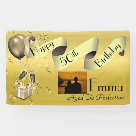 personalised custom idea happy 50th birthday banner zazzle com