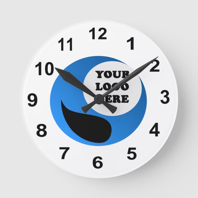 Personalised Custom Logo Round Clock (Front)