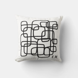 Personalised Custom Name Abstract Line Art Throw Pillow