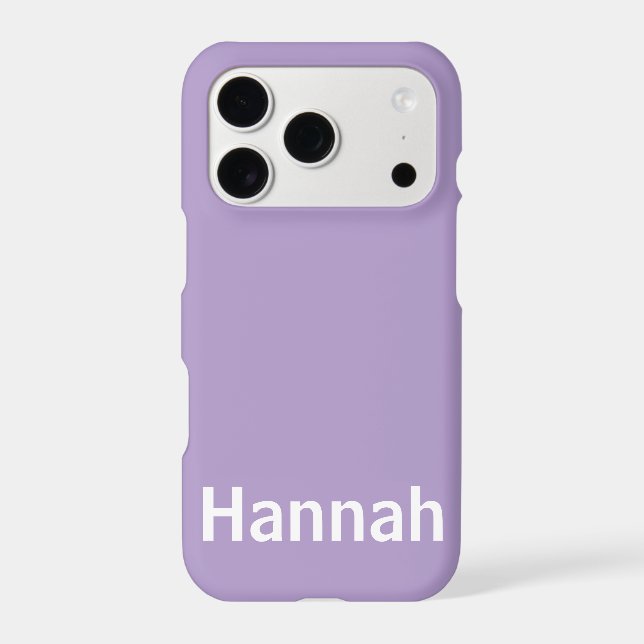 Personalised Custom Name Modern Minimal lavender  iPhone Case (Back)