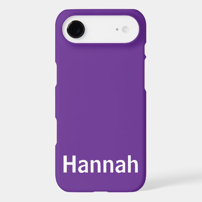 Personalised Custom Name Modern Minimal Purple  iPhone Case (Back)
