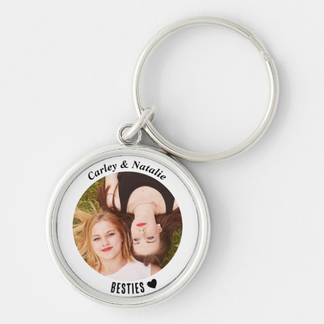 Personalised Custom Photo Besties Best Friend Keychain (Front)