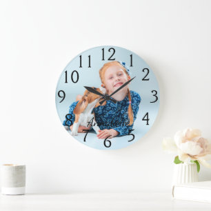 Personalised Custom Photo & Name Large Clock