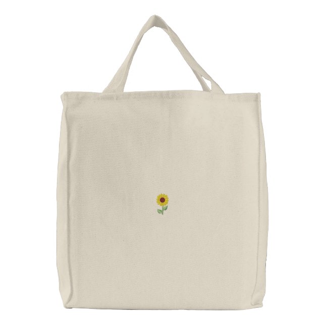personalised custom sunflower embroidered tote bag (Front)