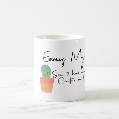 Personalised Cute Cactus Coffee Mug