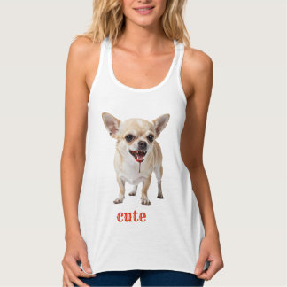 Personalised Cute Chihuahua Aggro Nasty Beware Tank Top