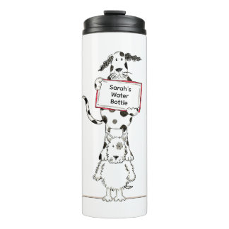 Personalised Cute Dog Acrobats Birthday Thermal Tumbler