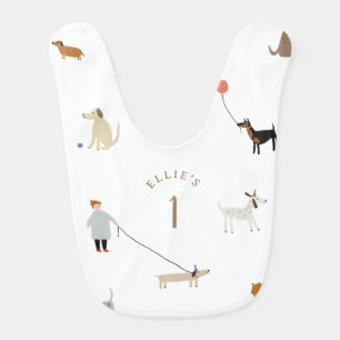 Personalised Cute Dog Themed Baby Bib
