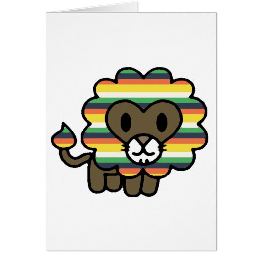 !*PERSONALISED*! Cute funky lion! Cards (Front)