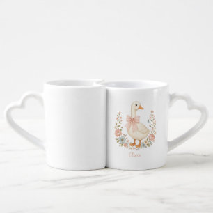 personalised cute goose nursery baby shower gift coffee mug set