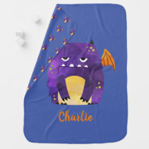 Personalised Cute monster baby   Baby Blanket