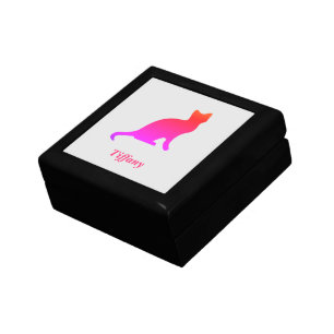 Personalised cute ombre cat  gift box