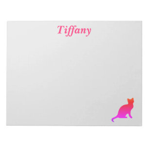 Personalised cute ombre cat  notepad