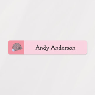 Personalised Cute Pygmy Hippo Label
