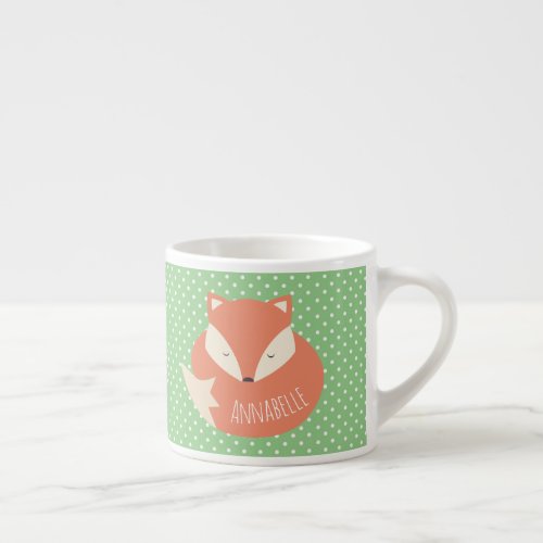 Personalised Cute Sleeping Fox Espresso Cup