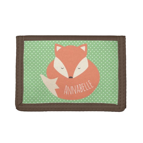 Personalised Cute Sleeping Fox Tri_fold Wallet