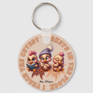 Personalised Cute Thanksgiving Teacher Gift Funny Keychain