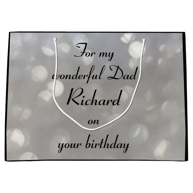 Personalised Dad Birthday Large Gift Bag (Front)