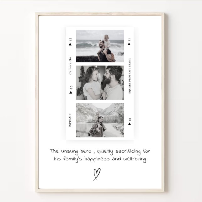 Personalised Dad Photo Roll Minimal  Gift   Poster (Creator Uploaded)