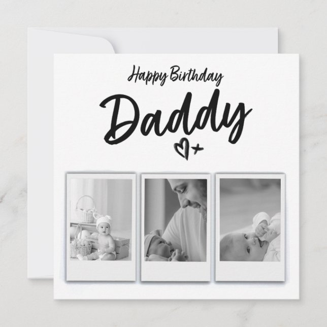 Personalised Daddy Photo Birthday Card - Printed (Front)