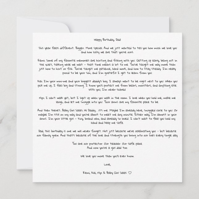 Personalised Daddy Photo Birthday Card - Printed (Back)