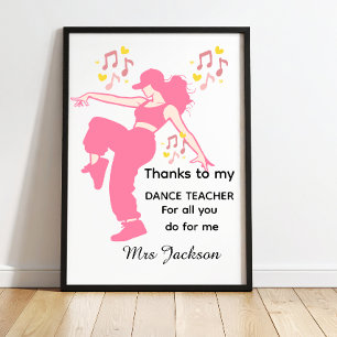 Personalised Dance Teacher, teacher's appreciation Poster