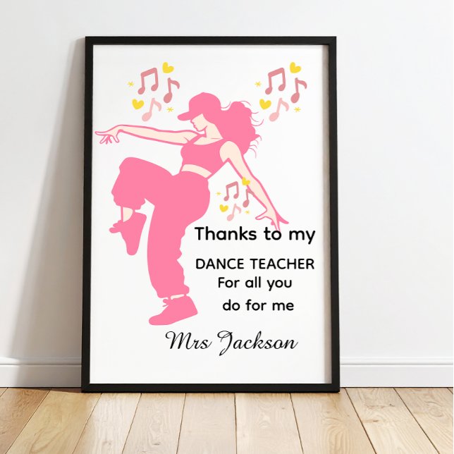 Personalised Dance Teacher, teacher's appreciation Poster (Creator Uploaded)