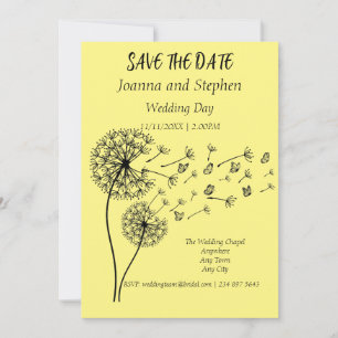 Personalised Dandelion Clock with Butterflies Invitation