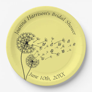 Personalised Dandelion Clock with Butterflies Paper Plates