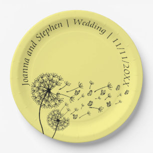 Personalised Dandelion Clock with Butterflies Paper Plates