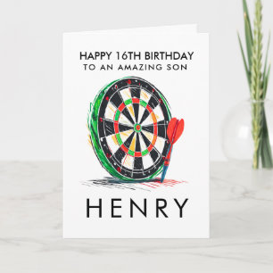 Personalised Dartboard Birthday Card 