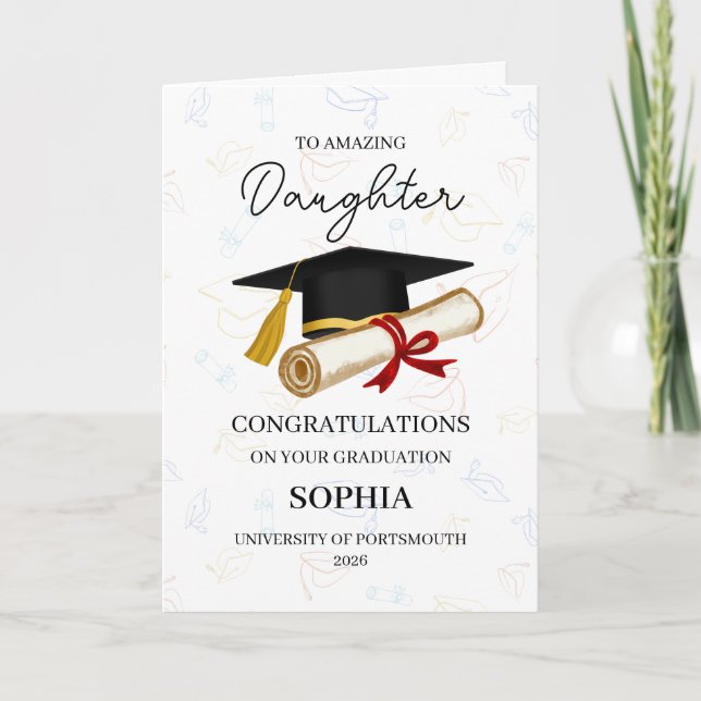 Personalised Daughter Graduation Card (Front)