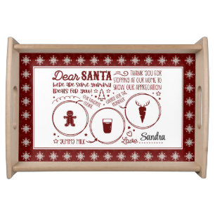 Personalised Dear Santa Cookie & Milk  Serving Tray