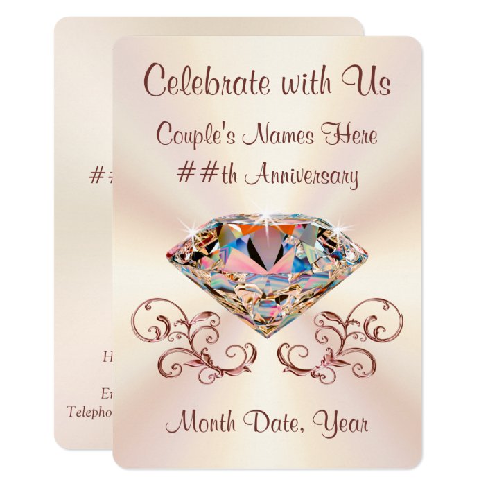 Personalised Diamond Anniversary Invitations | Zazzle.com