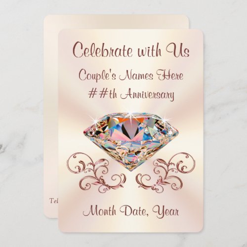 Personalised Diamond Anniversary Invitations