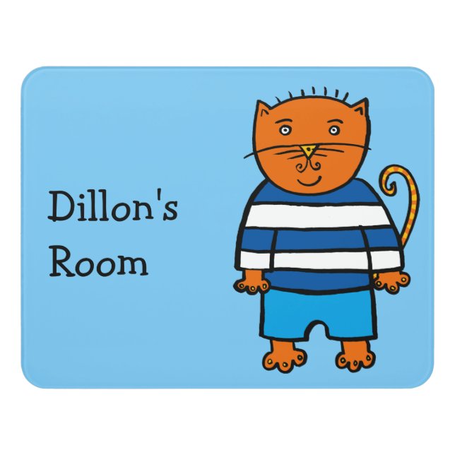 Personalised Dillon the Cat Door Sign (Contemporary Front)
