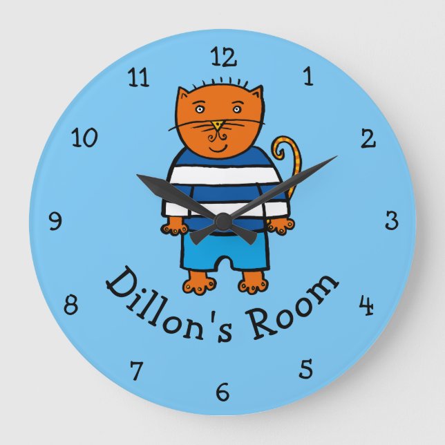 Personalised Dillon the Cat Large Clock (Front)