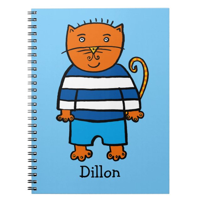 Personalised Dillon the Cat Notebook (Front)