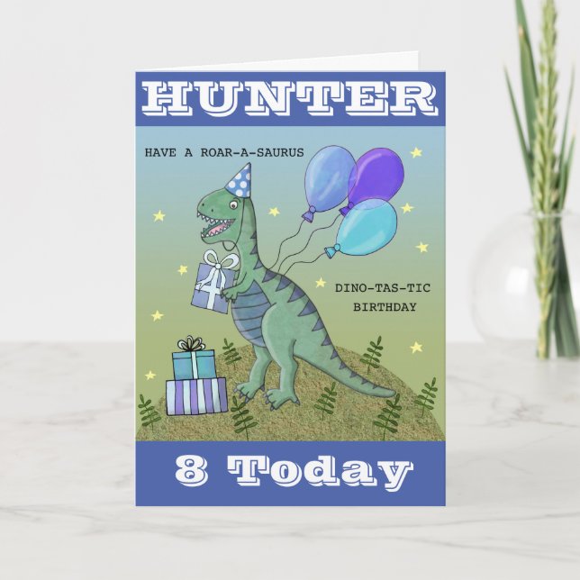 Personalised Dinosaur Birthday Card (Front)
