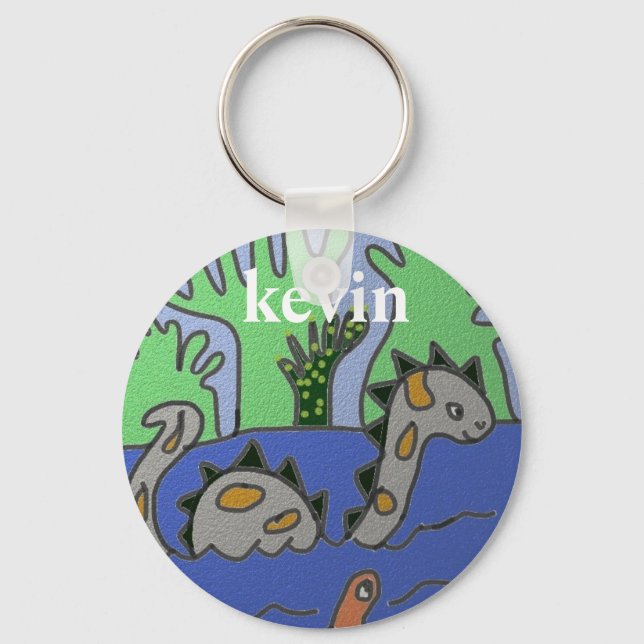 Personalised Dinosaur kids Keychain (Front)