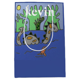 Personalised Dinosaur kids   Medium Gift Bag