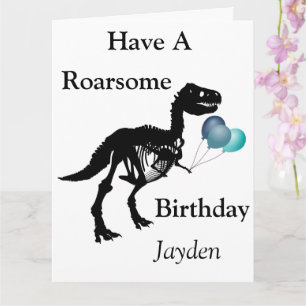 Personalised Dinosaur roarsome birthday card