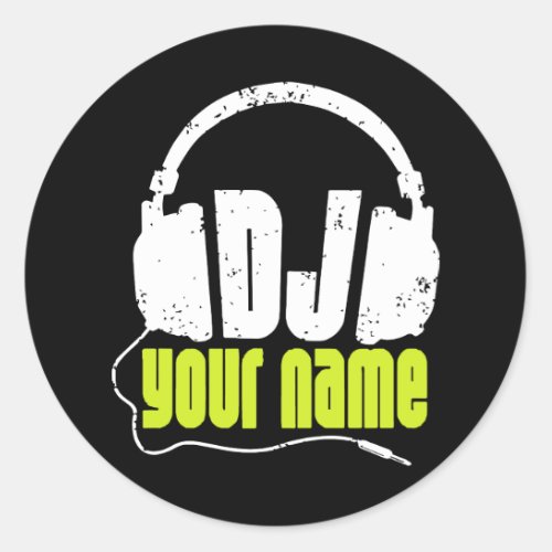Personalised Dj Any Name Club Disc Jockey Music Dj Classic Round Sticker