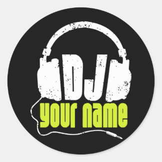 Personalised Dj Any Name Club Disc Jockey Music Dj Classic Round Sticker