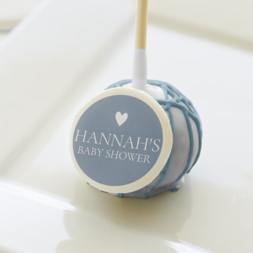 Personalised Dusty Blue Denim Baby Boy shower Cake Pops